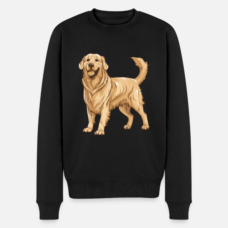 Golden Retriever Hund - Männer Premium Bio Pullover - Schwarz