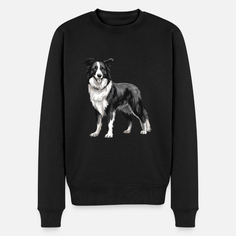 Border Collie Chien - Pull Premium bio Homme - noir