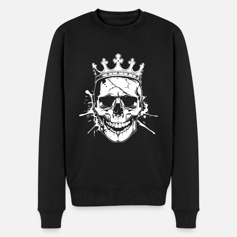 Crâne de roi - Pull Premium bio Homme - noir