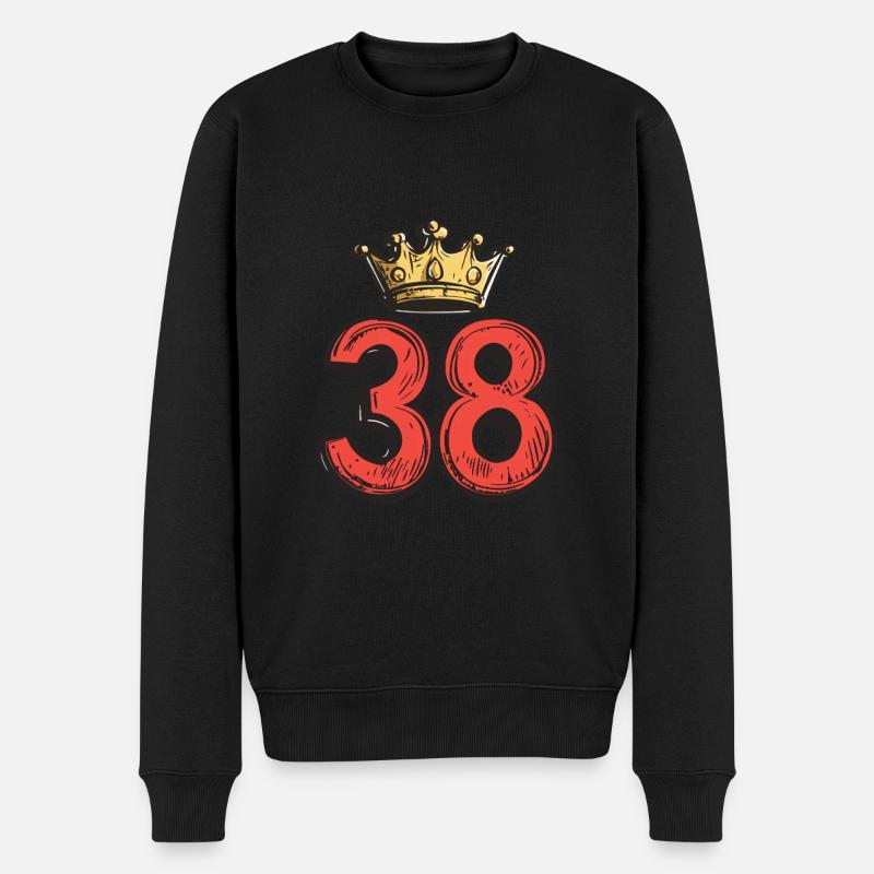 38 Nombre Couronne - Pull Premium bio Homme - noir