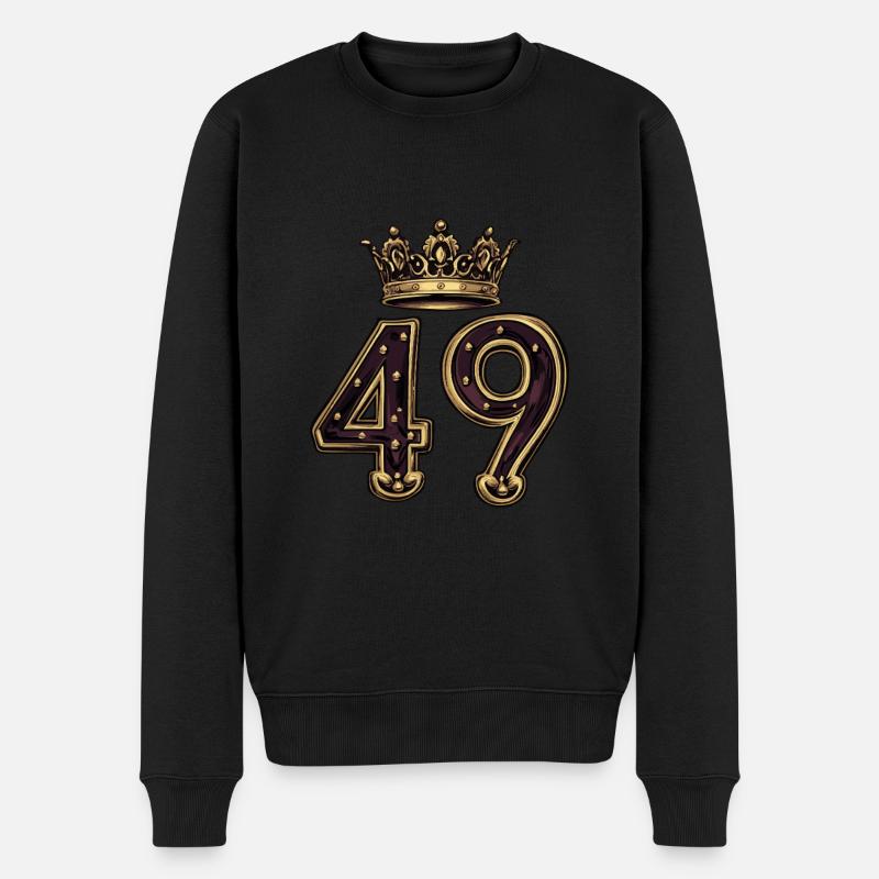 49 Zahl Krone - Männer Premium Bio Pullover - Schwarz