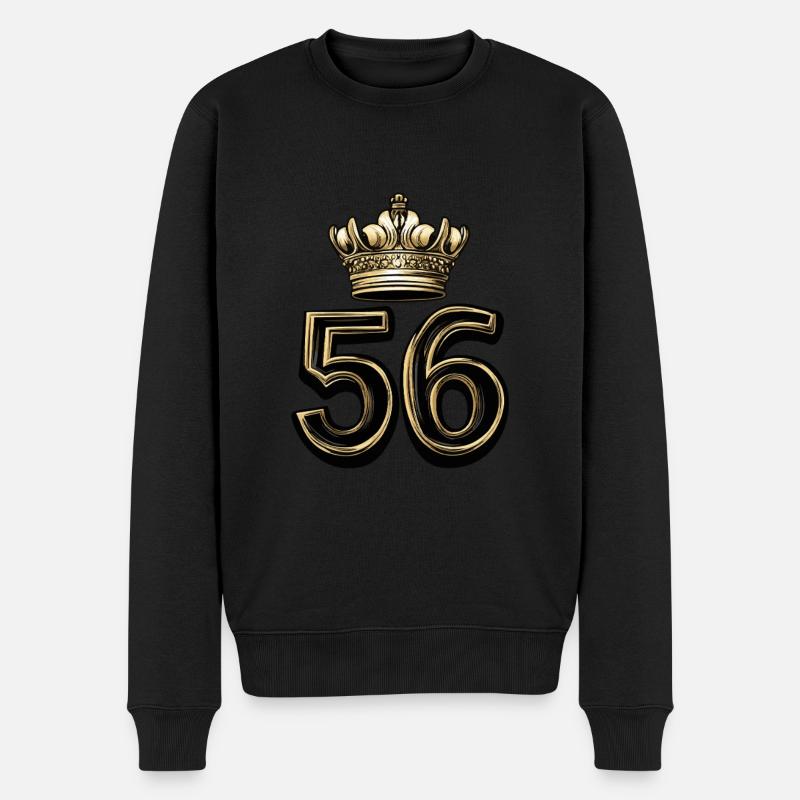 56 Zahl Krone - Männer Premium Bio Pullover - Schwarz