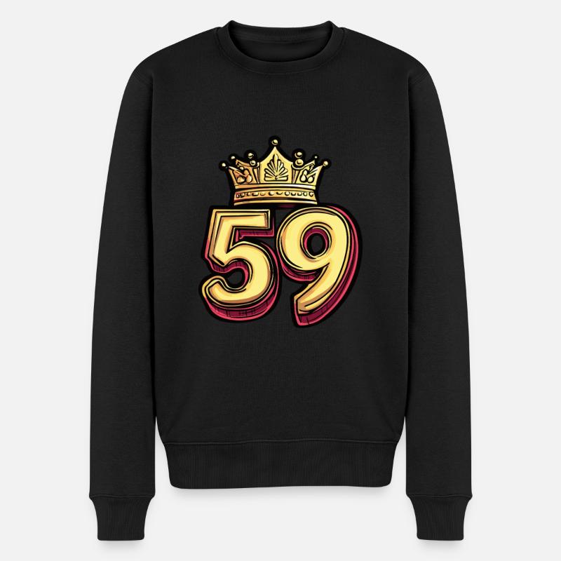 59 Zahl Krone - Männer Premium Bio Pullover - Schwarz