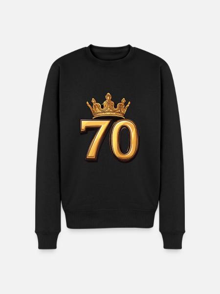 70 Number Crown - Men's Premium Organic Jumper - black