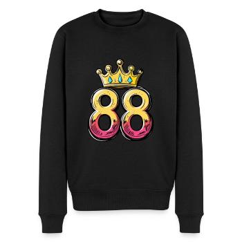 Couronne à 88 chiffres - Pull Premium bio Homme - noir - Devant - Nico (187cm)