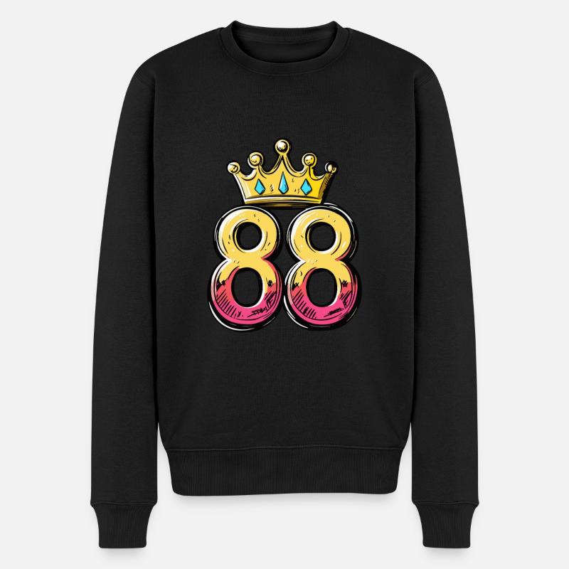 88 Zahl Krone - Männer Premium Bio Pullover - Schwarz