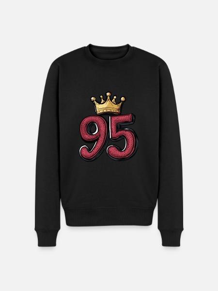 95 Number Crown - Men's Premium Organic Jumper - black