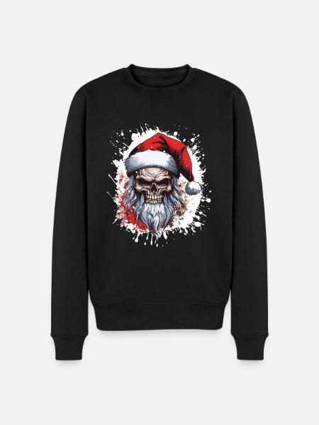 Santa Claus Skull - Men's Premium Organic Jumper - black