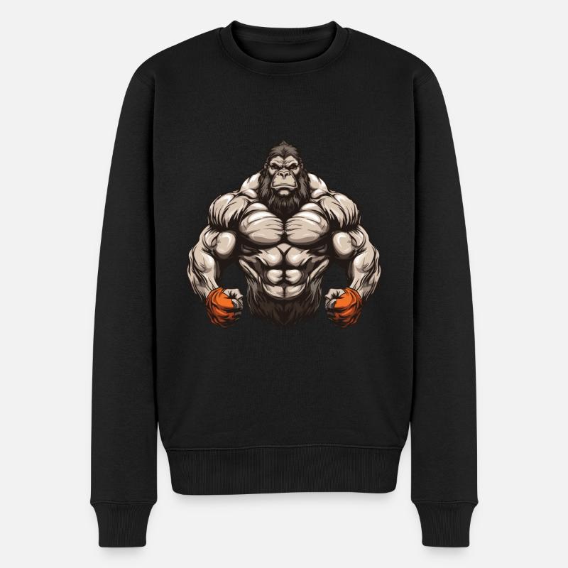 Musculation Gorilla - Pull Premium bio Homme - noir