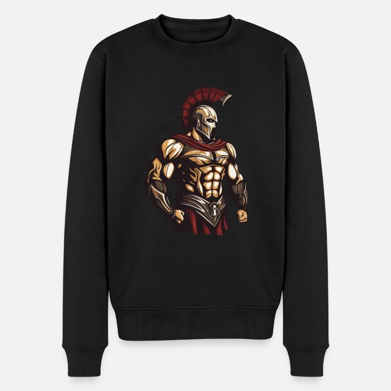 Spartaner - Männer Premium Bio Pullover - Schwarz