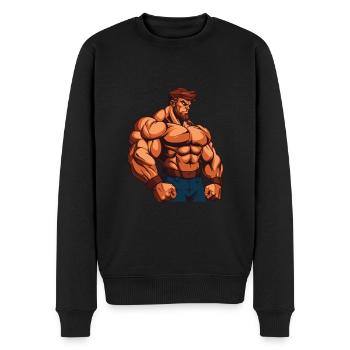 Gymnase de musculation - Pull Premium bio Homme - noir - Devant - Nico (187cm)