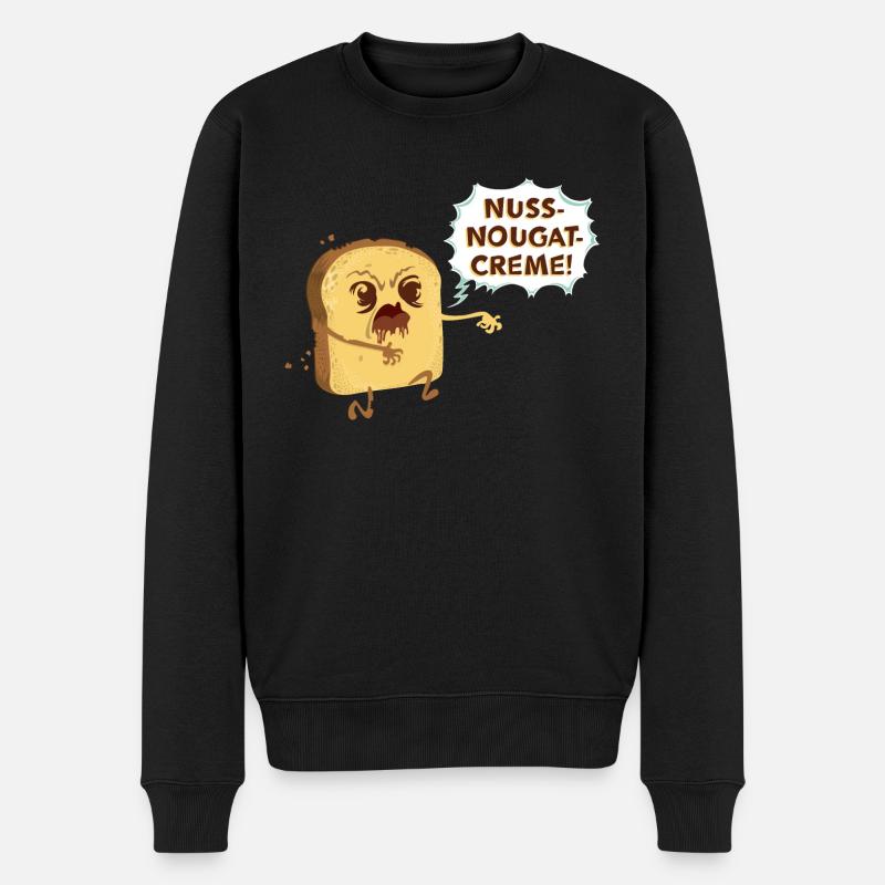 Zombie Toast: Nuss-Nougat-Creme - Männer Premium Bio Pullover - Schwarz