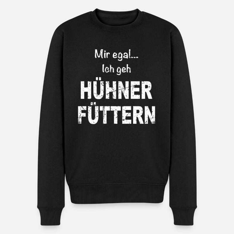 Hühner Hühnerstall Huhn Hahn Bauer Landwirt Eier - Männer Premium Bio Pullover - Schwarz