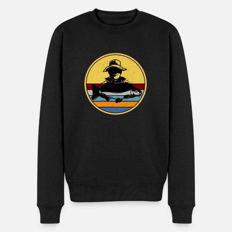 Karpfen Angler Karpfen angeln Fisch - Männer Premium Bio Pullover - Schwarz