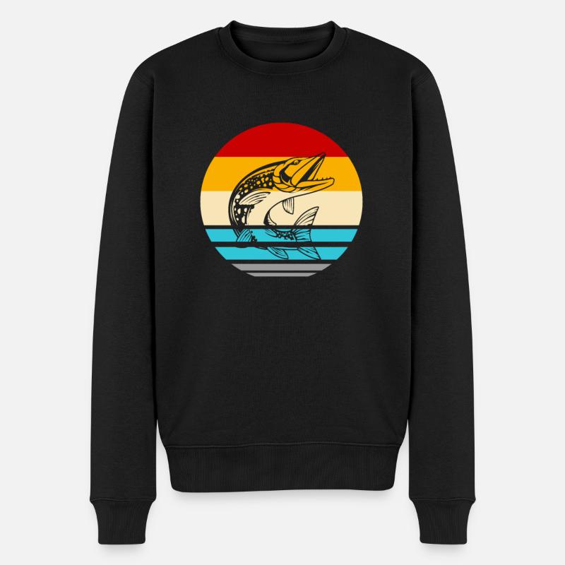 Pêche pêche brocher Pike - Pull Premium bio Homme - noir