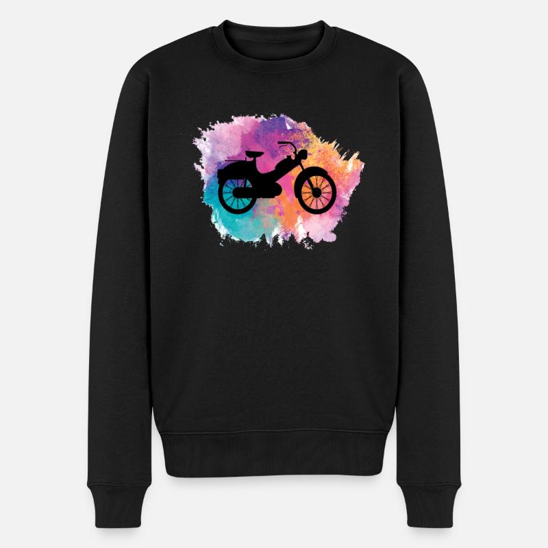 Mofa Moped Mofafahrer Mopedfahrer Mopeds Mokick - Männer Premium Bio Pullover - Schwarz