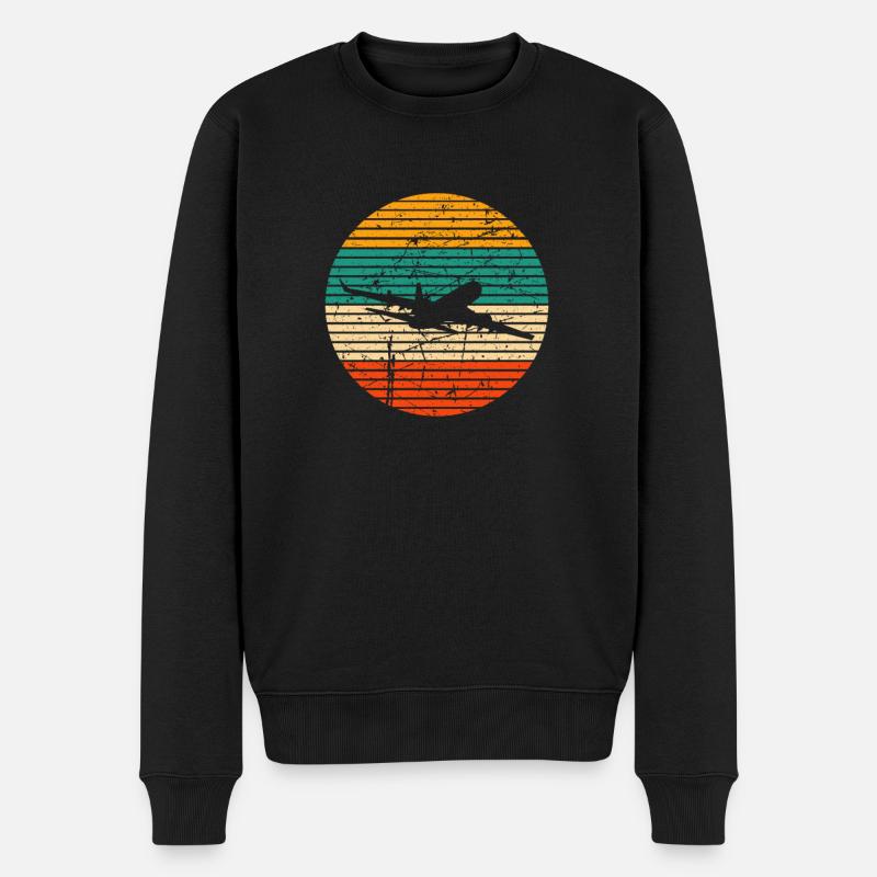 Flugzeug Pilot Fliegen - Männer Premium Bio Pullover - Schwarz