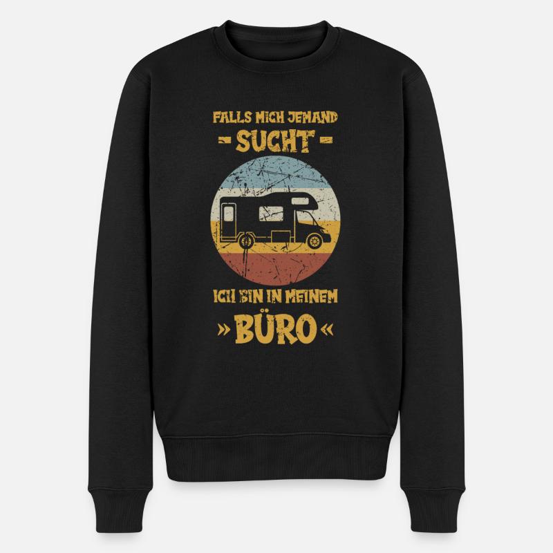 Wohnmobil Camper Camping Wohnwagen Büro - Männer Premium Bio Pullover - Schwarz