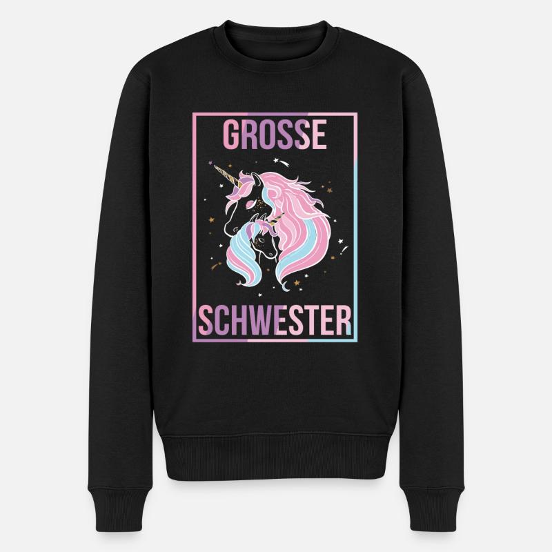 Große Schwester - Männer Premium Bio Pullover - Schwarz