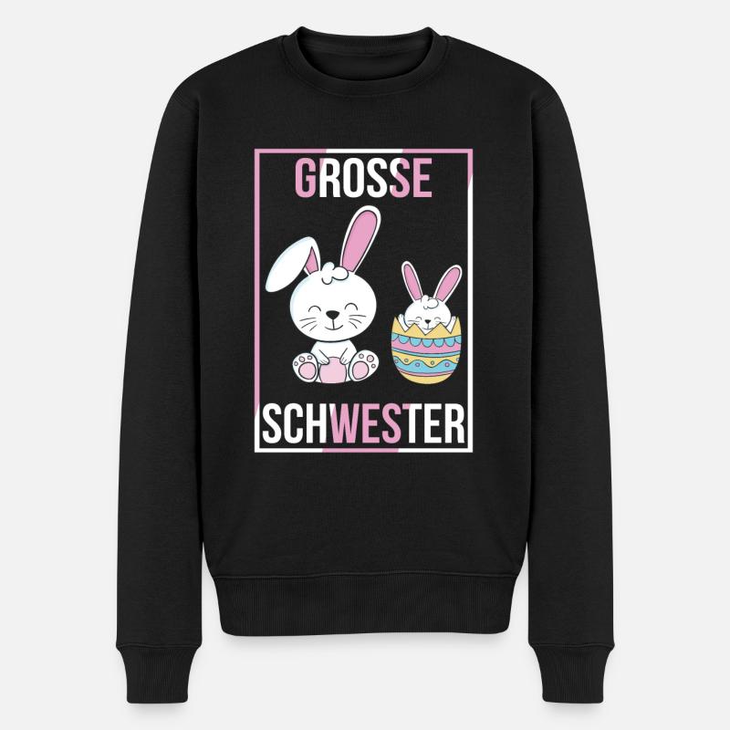 Große Schwester - Männer Premium Bio Pullover - Schwarz