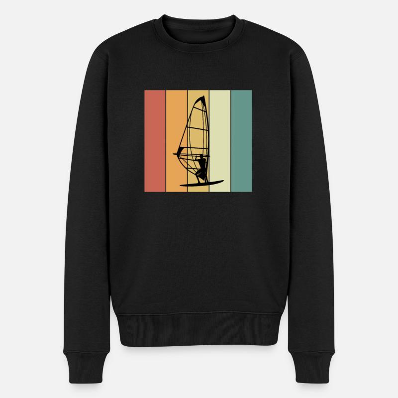 Windsurfen Windsurfer - Männer Premium Bio Pullover - Schwarz