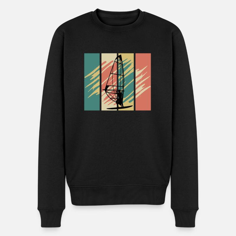 Windsurfen Windsurfer - Männer Premium Bio Pullover - Schwarz