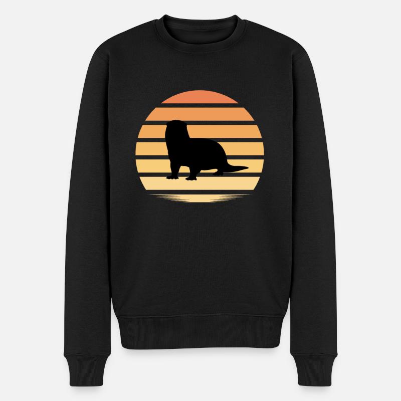 Otter - Männer Premium Bio Pullover - Schwarz