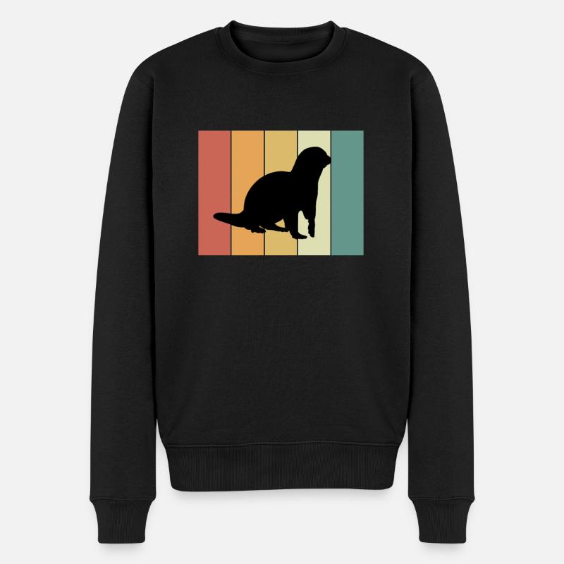 Otter - Männer Premium Bio Pullover - Schwarz