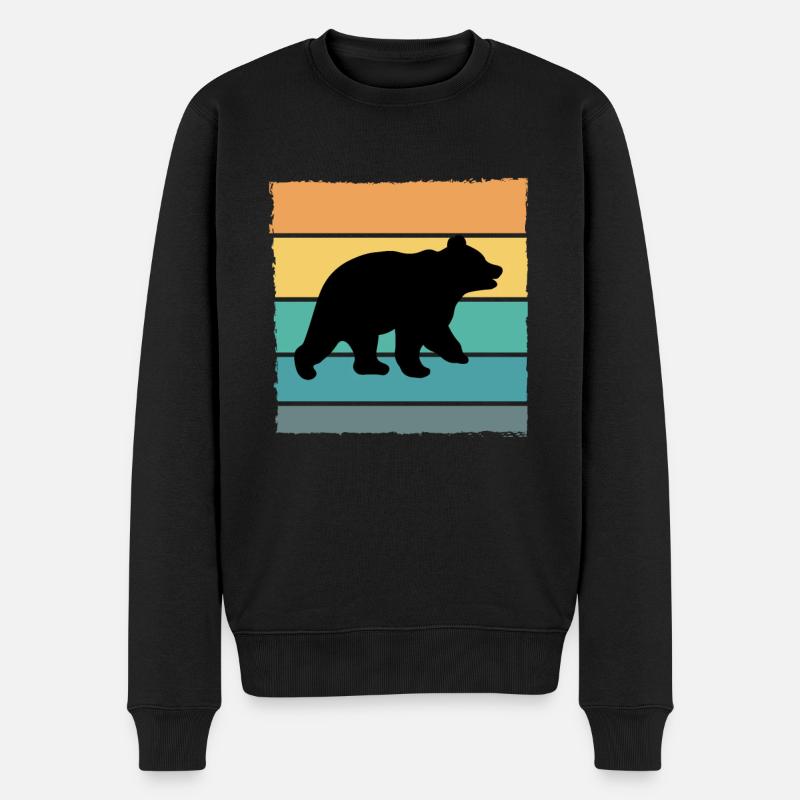 Bär Wildnis Braunbär - Männer Premium Bio Pullover - Schwarz