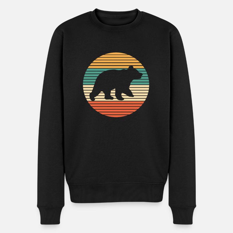 Bär Wildnis Braunbär - Männer Premium Bio Pullover - Schwarz