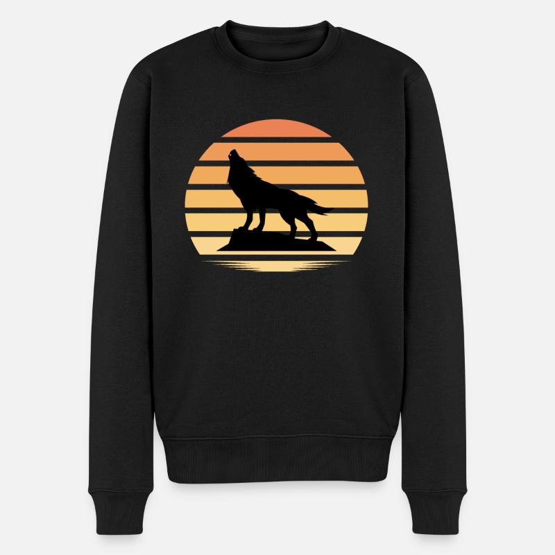 Wolf Rudel Tier Wölfe - Männer Premium Bio Pullover - Schwarz