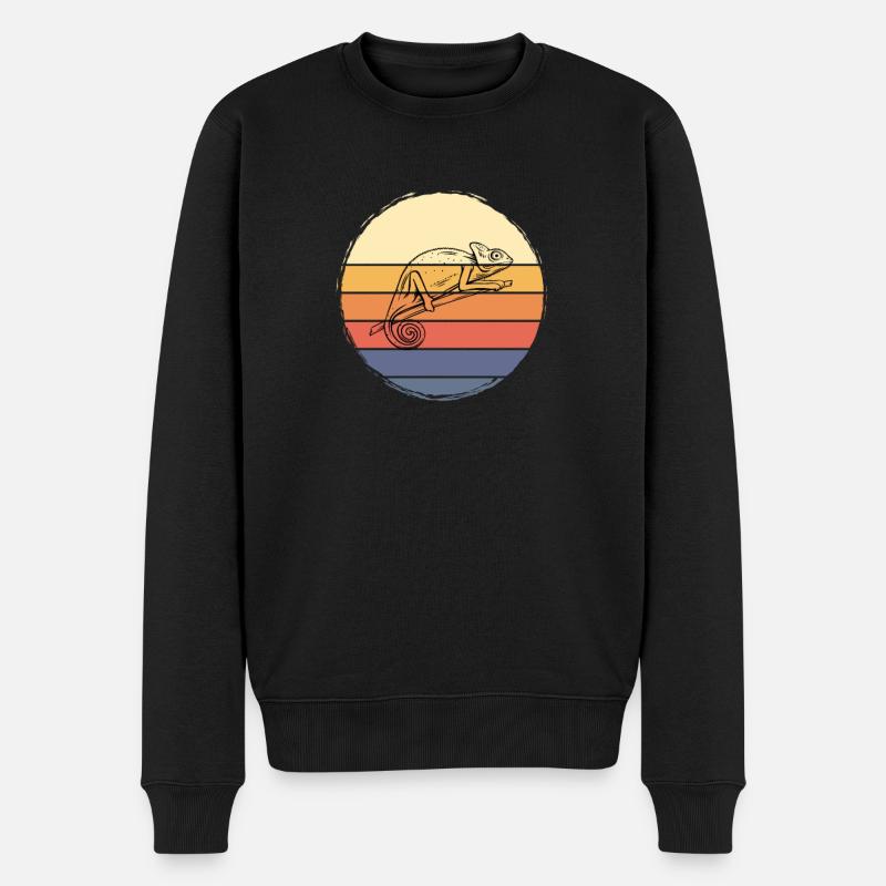 Chameleon Reptilien Terrarium - Männer Premium Bio Pullover - Schwarz