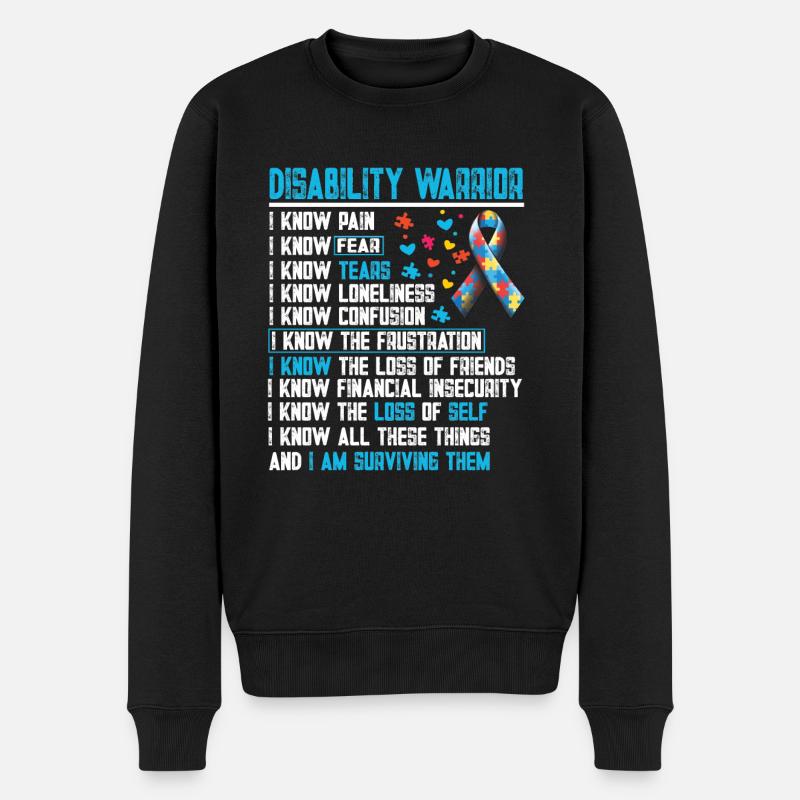 GUERRIER DU HANDICAP - Pull Premium bio Homme - noir