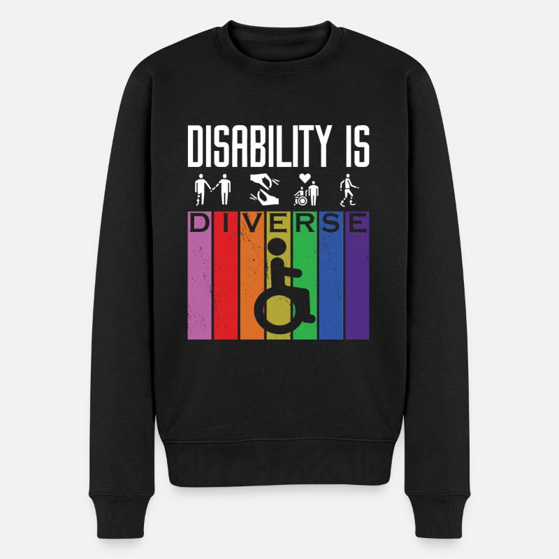 DISABILITY IS DIVERSE - Männer Premium Bio Pullover - Schwarz