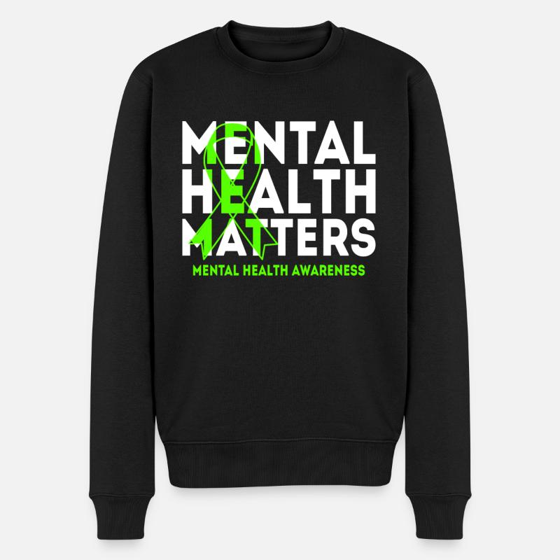 Geistige Gesundheit - Männer Premium Bio Pullover - Schwarz