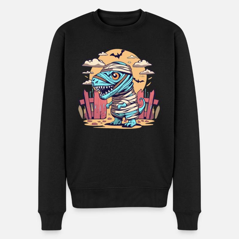 Tyrannosaurus Trex Halloween - Männer Premium Bio Pullover - Schwarz