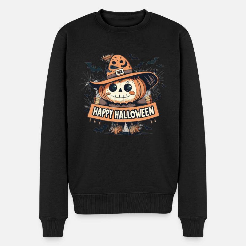 Happy Halloween - Männer Premium Bio Pullover - Schwarz
