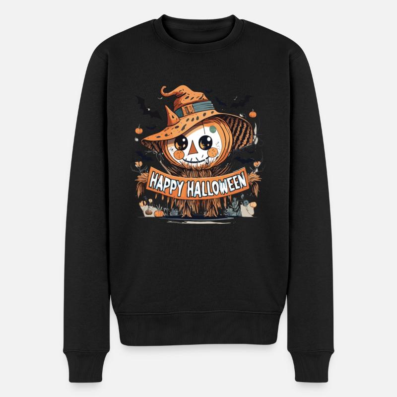 Happy Halloween - Männer Premium Bio Pullover - Schwarz