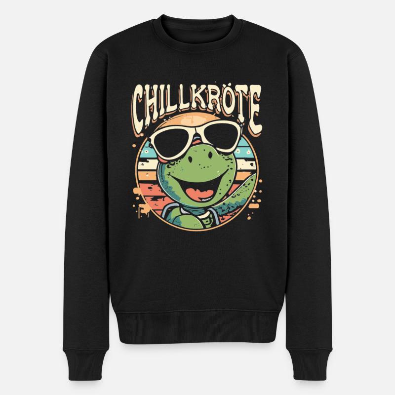 Relaxed Turtle Chill Toad - Men's Premium Organic Jumper - black
