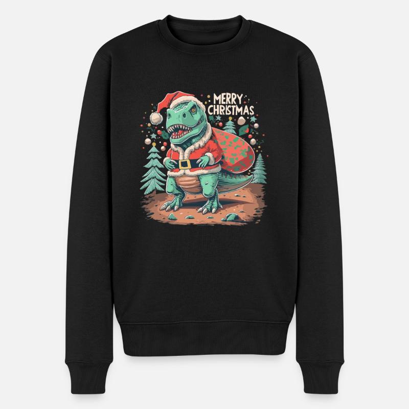 Dinosaure Trex Noël - Pull Premium bio Homme - noir