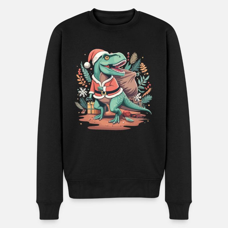 Dinosaure Trex Noël - Pull Premium bio Homme - noir