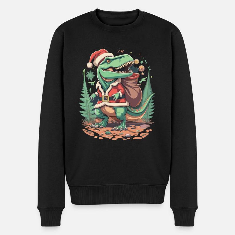 Dinosaure Trex Noël - Pull Premium bio Homme - noir