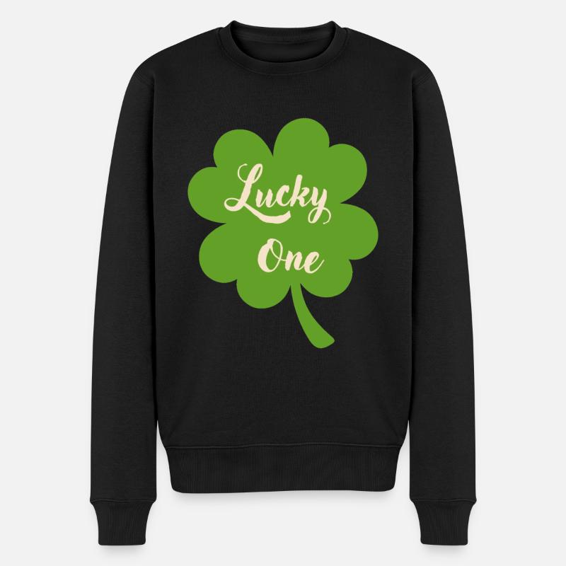 Lucky One - Männer Premium Bio Pullover - Schwarz