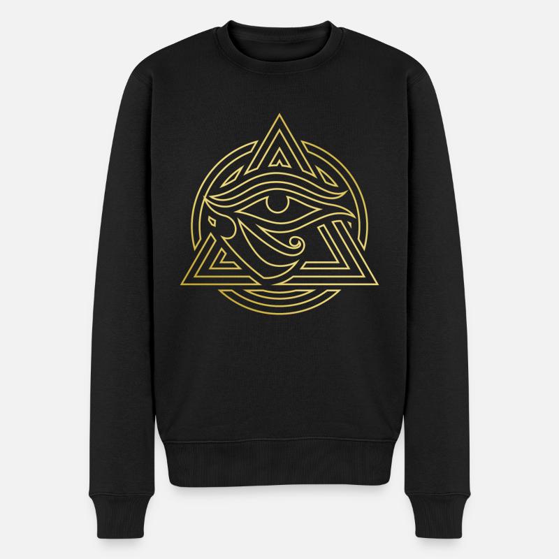 Horus Logo - Männer Premium Bio Pullover - Schwarz