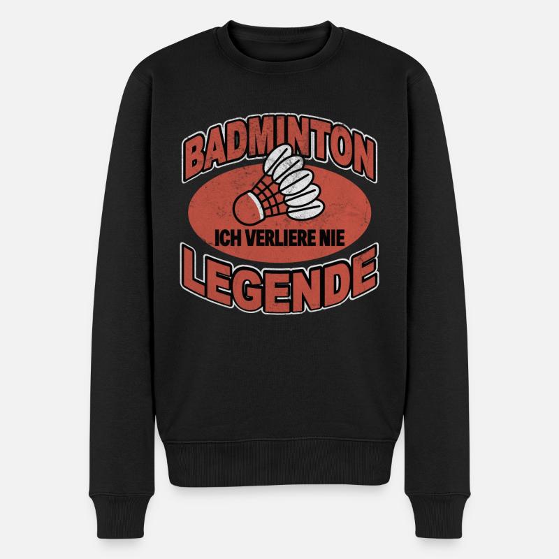 Badminton Legende die nicht verliert - Männer Premium Bio Pullover - Schwarz