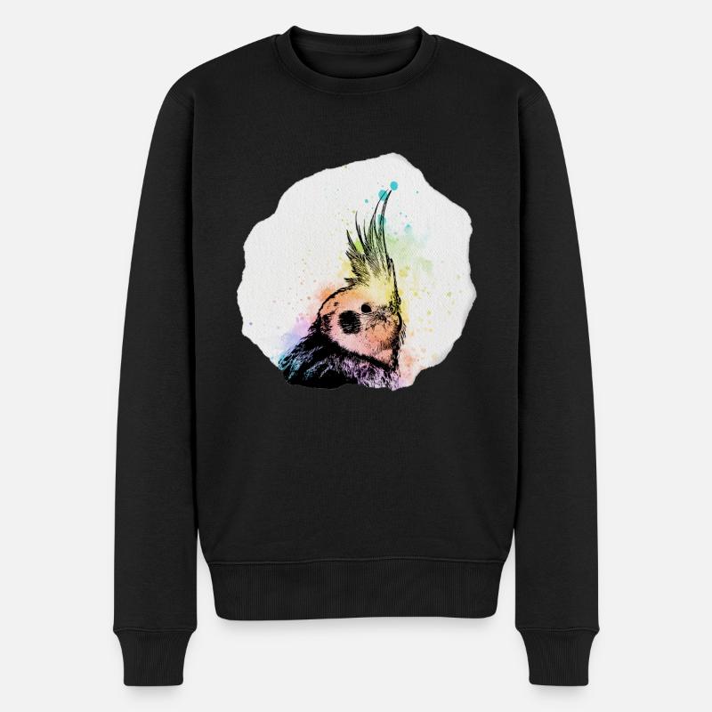 Aquarelle de calopsitte - Pull Premium bio Homme - noir