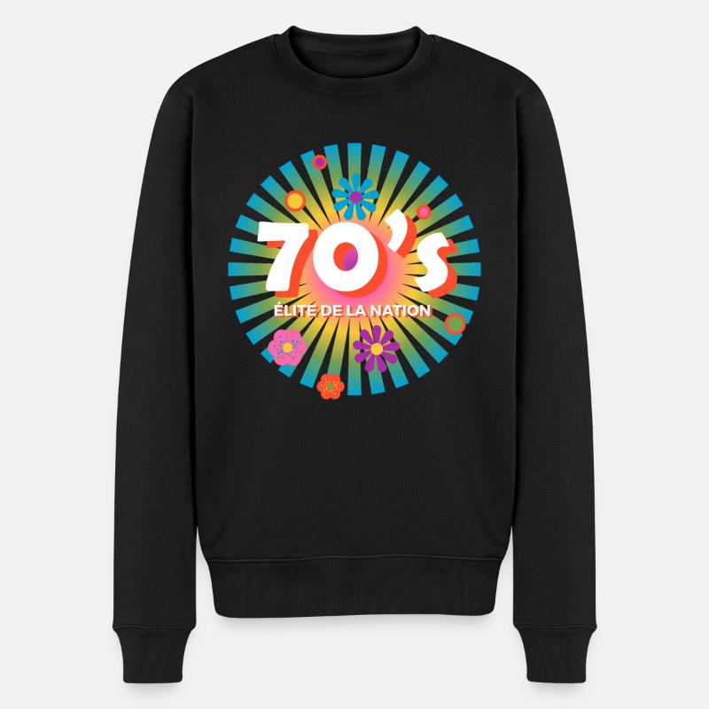 Logo 70s élite de la nation - Pull Premium bio Homme - noir