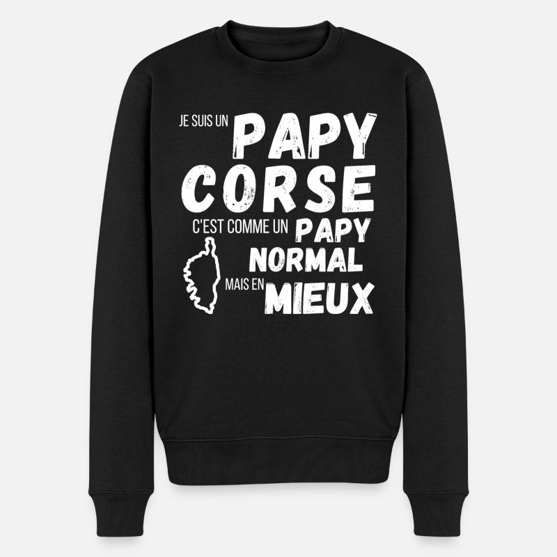 Un papy Corse c'est comme un papy normal cadeau - Pull Premium bio Homme - noir