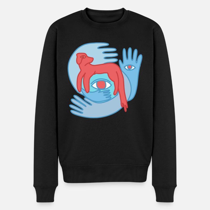 Handface - Männer Premium Bio Pullover - Schwarz