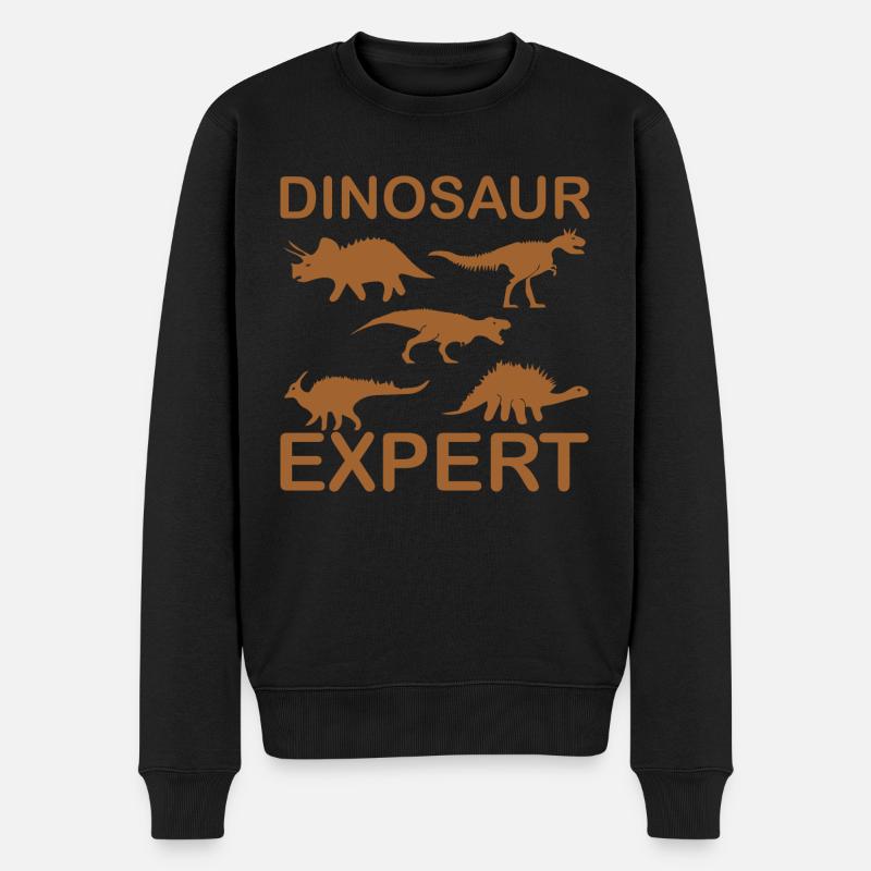 Dinosaurier Dino - Männer Premium Bio Pullover - Schwarz